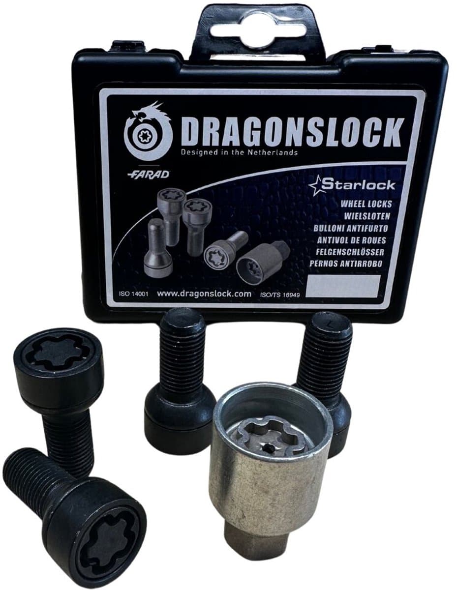 Dragonslock Slotbout (wielslot) - Volkswagen Fox vanaf 01/2000 - Kleur zwart