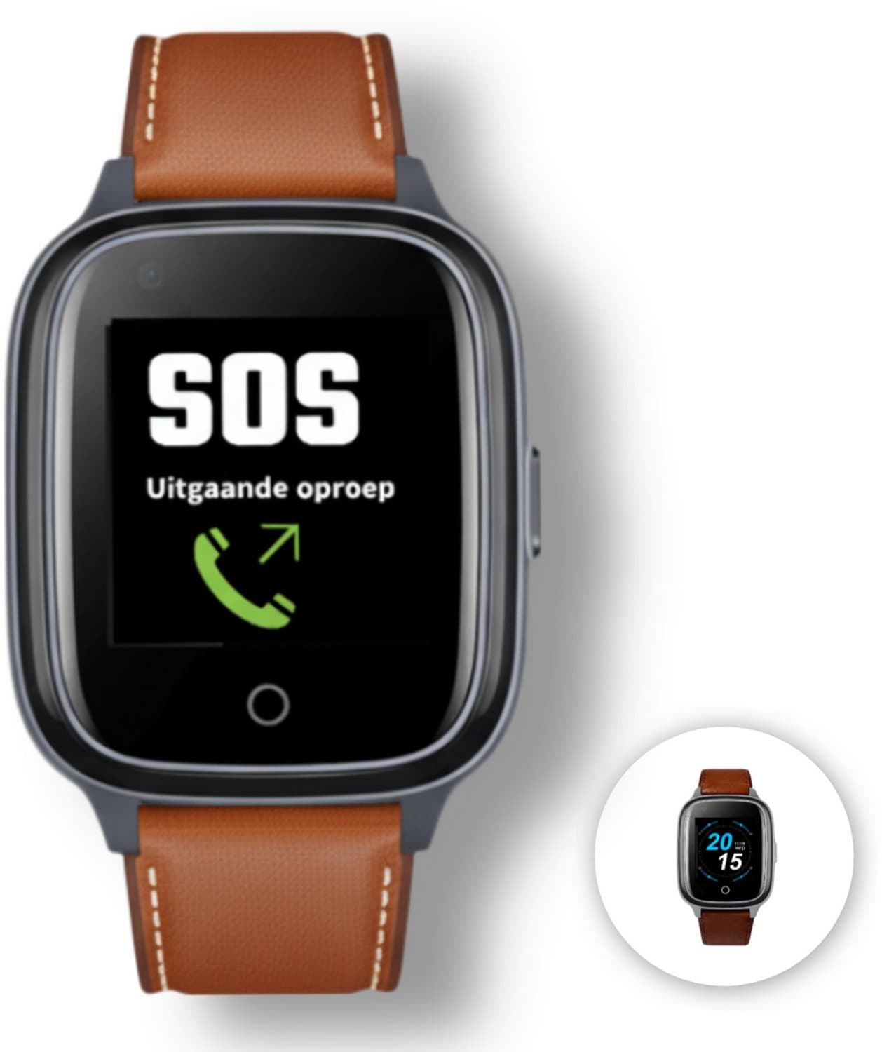 Wiesba WB34S - GPS Horloge Senior - Smartwatch voor Ouderen - Persoonlijke alarmen - alarm horloge ouderen - GPS Horloge Alzheimer - Valdetectie - Personenalarmering met SOS knop Alarmknop - Rood