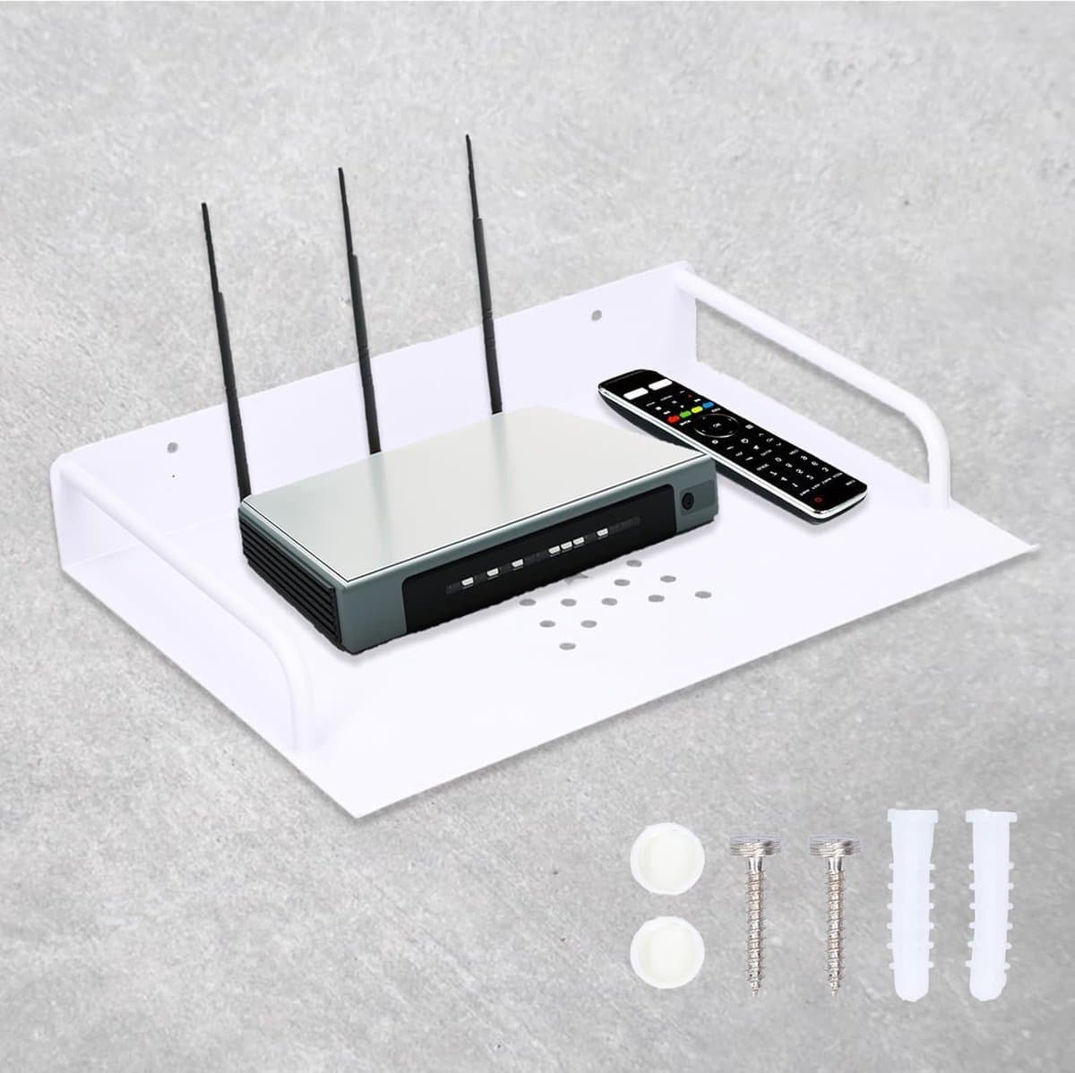 Aluminium Router Wandrek voor Wifi Opslag in de Slaapkamer - Ruimtebesparend en Stijlvol Design