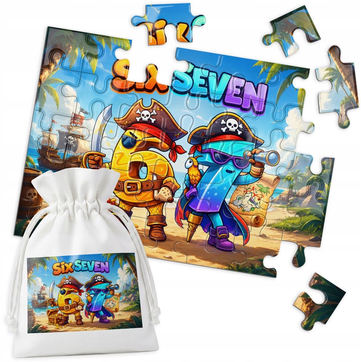 Traditionele Puzzel 35 Elementen - Piraten Thema