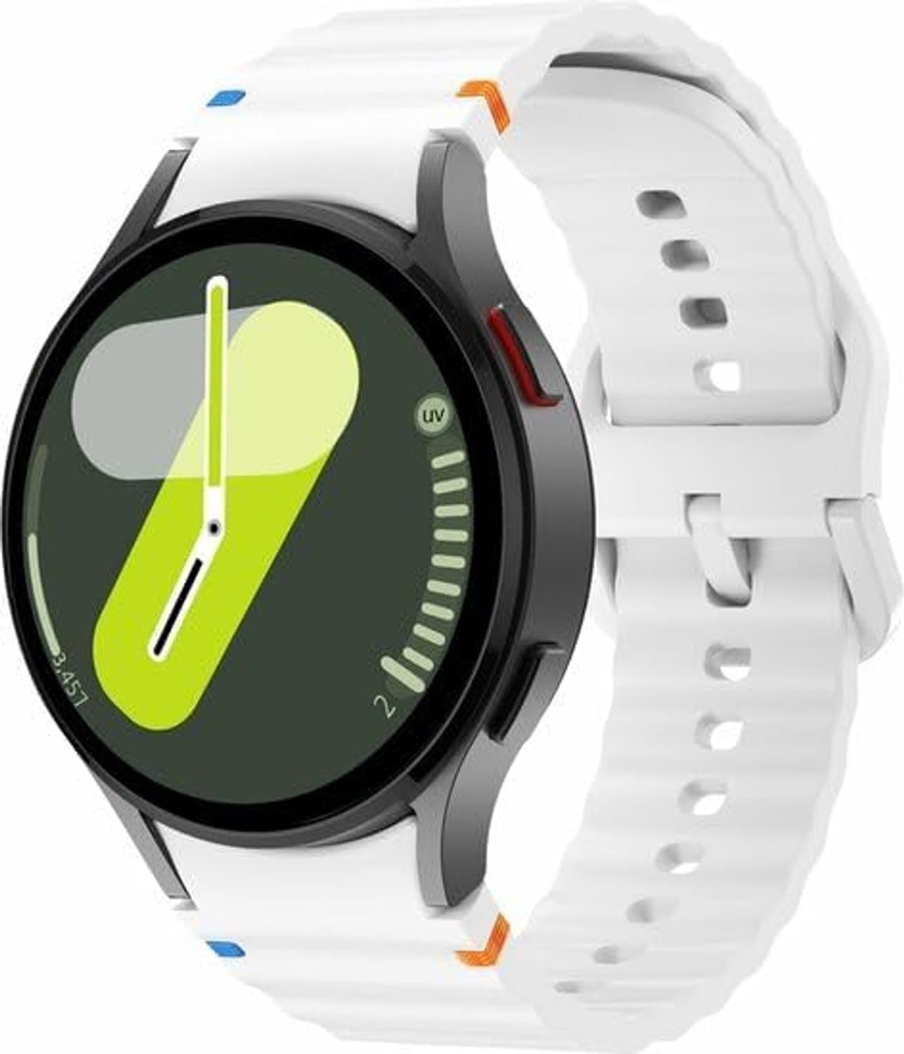 Sportband met aansluitknop - 47mm & 43mm - Wit - Geschikt voor Samsung Galaxy Watch 6 Classic - Vemera