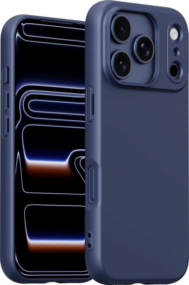 Hoesje geschikt voor iPhone 17 Pro Max Blauw - 2x screenprotector - beschermglas screen protector - Anti Shock hoesje case