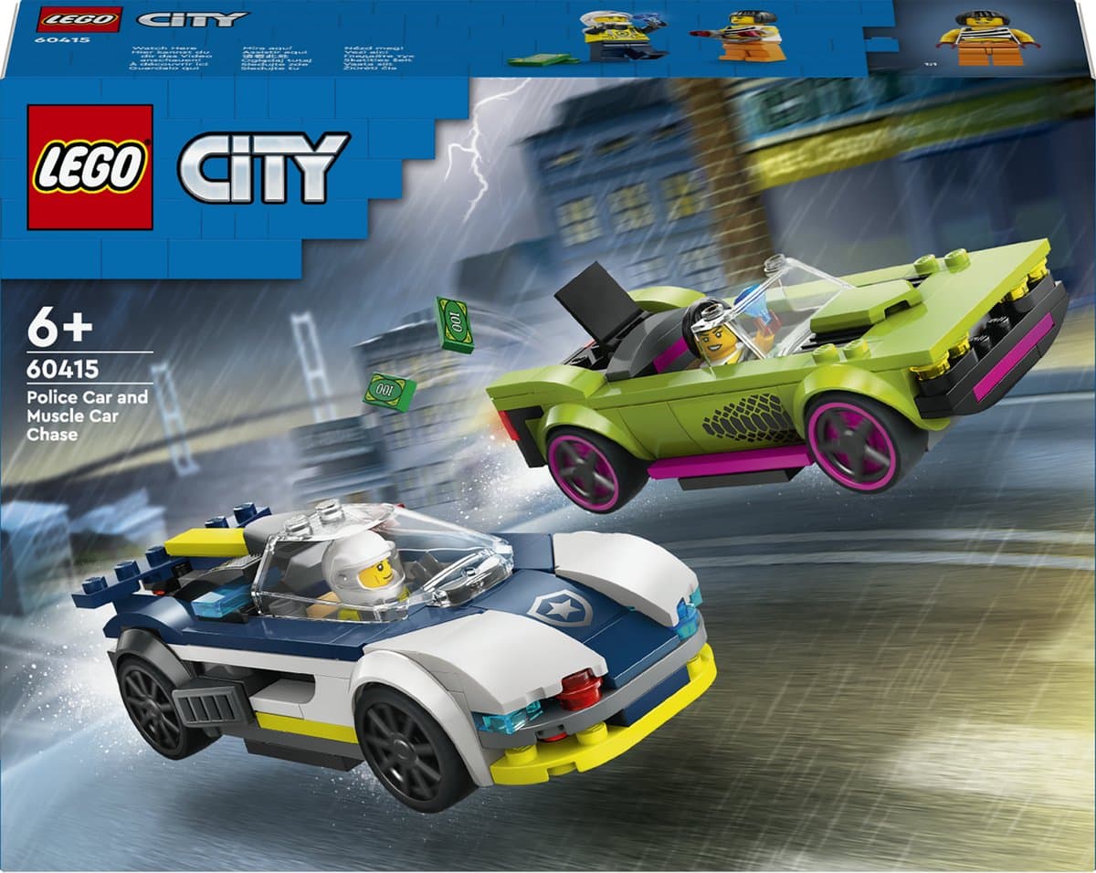 LEGO City 60415 Politiewagen en Muscle Car Achtervolging