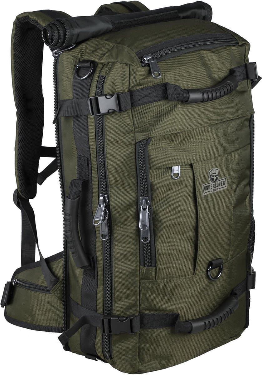 Undercover Dsign Reistas - Rugzak laptop - Weekendtas - Waterdichte rugzakhoes - Handbagage - Slot - Laptoptas 16 inch - groen