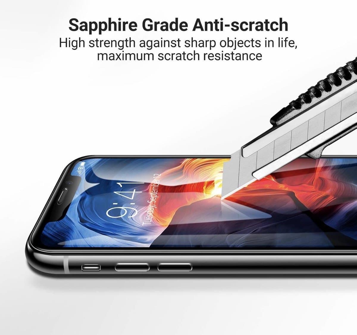 iPhone Xs Max transparent Hoesje + Tempered Glass Screen protector Full Cover Zwart. Siliconen TPU Soft Case - Eff Pro