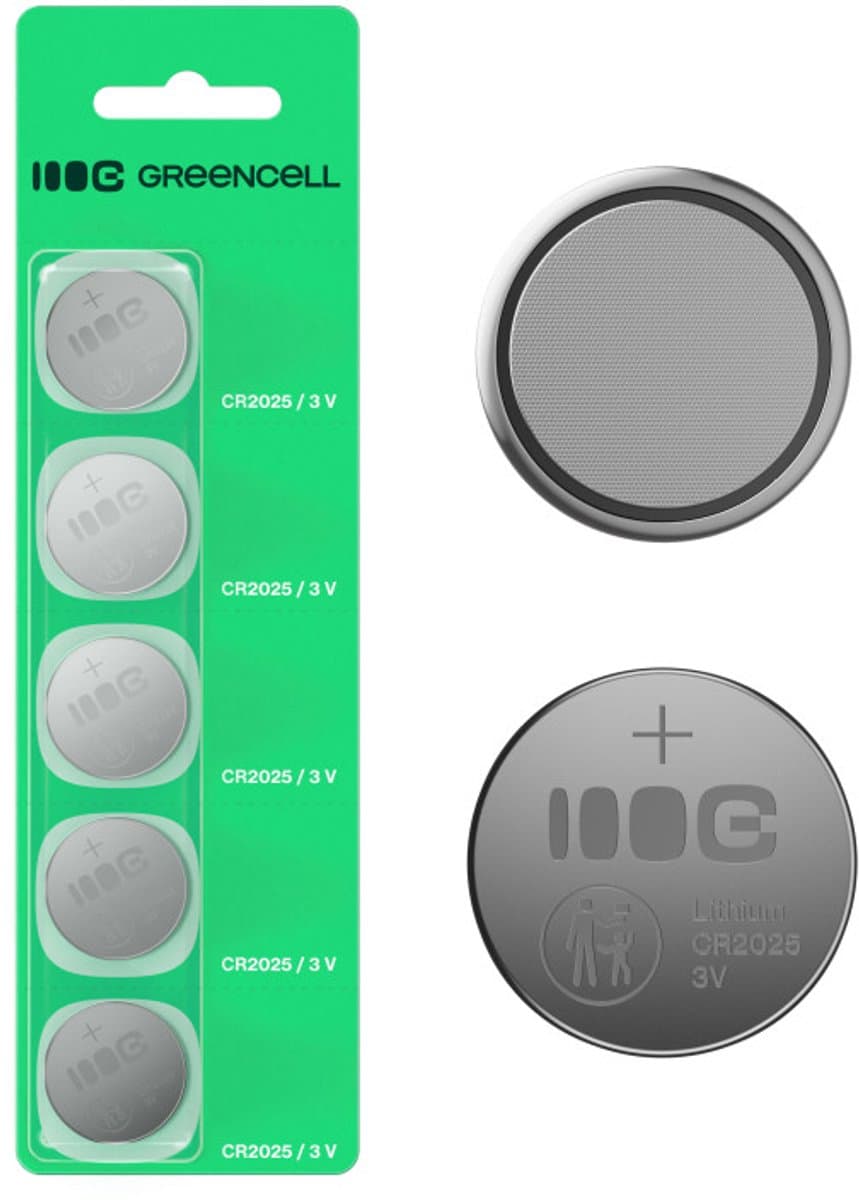 Green Cell 5x lithium battery CR2025 CR 2025 3V 160mAh Greencell button cell Blister Wegwerpbatterij Lithium/alkaline