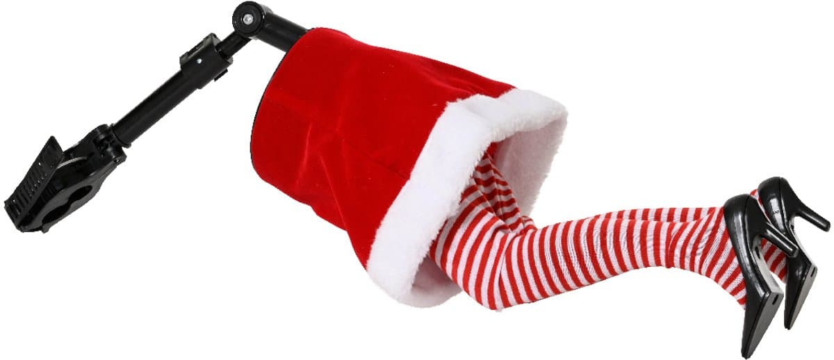 Decoris - Bewegende kerstvrouw op batterijen - Geschikt voor in de Kerstboom - H49cm