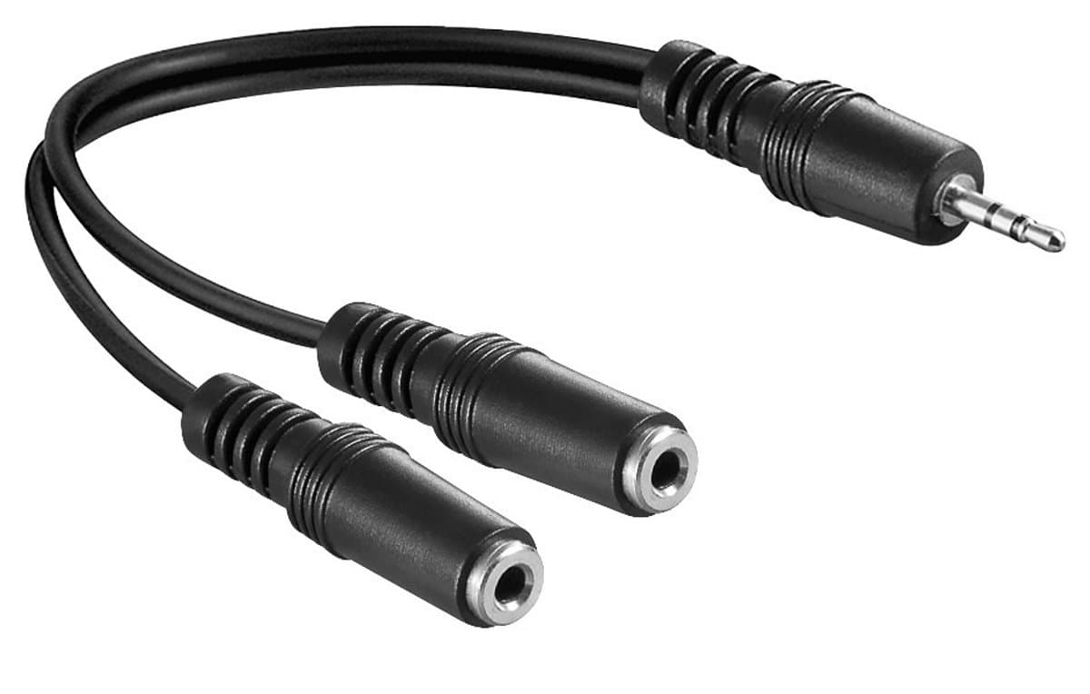 3,5mm Jack naar 2x 3,5mm Jack stereo audio splitter - zwart - 0,20 meter