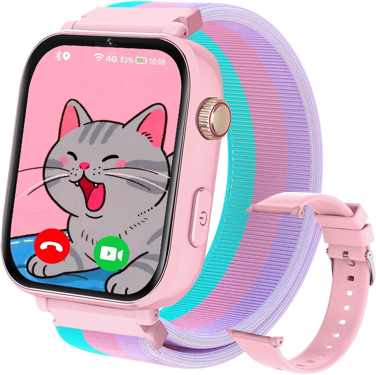 Slimme Kinder Smartwatch met Videogesprek, GPS en Stappenteller