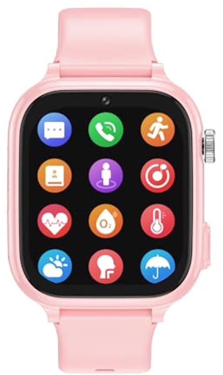 Smartwatch voor kinderen met GPS en videotelefoon – Waterdichte smartwatch met spelletjes, SOS-functie en stappenteller