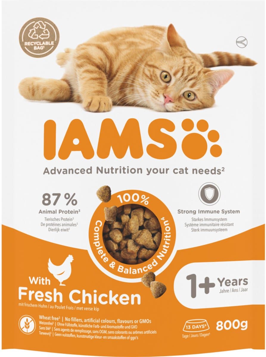 Iams Vitality kattenvoer volwassen met verse kip [hoeveelheid/verpakkingsgrootte]