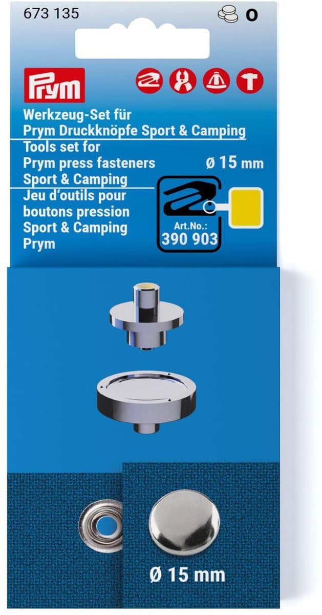 PRYM Gereedschapset drukknopen Sport 15mm 673135 - Aannaaiknopen - Prym