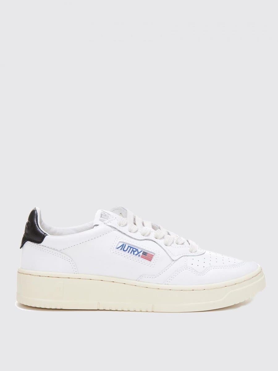 Leather Upper Lace-up Sneakers Wo - White