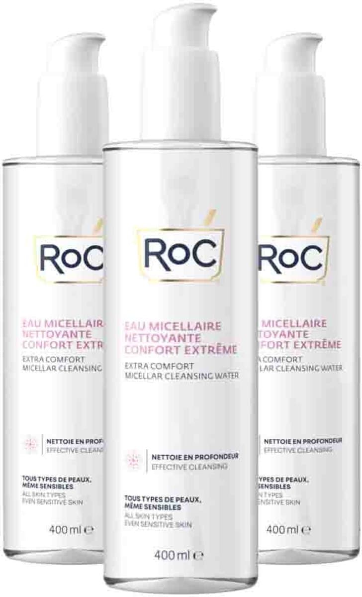 RoC Extra Comfort Micellar Cleansing Water - 3 x 400 ml - Voordeelverpakking