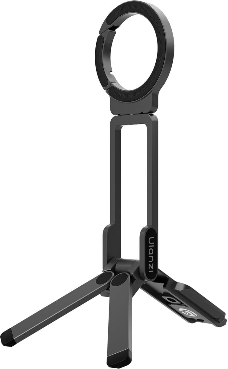 ULANZI MA38 Magnetisch Statief  Compatibel met iPhone17 16 15 14 13 12 Magsafe Mini Selfie Stick Aluminium， Telefoon Standaard met Dubbelzijdige Magneet， Snelle Bevestiging， Arca-Swiss Telefoonhouder，