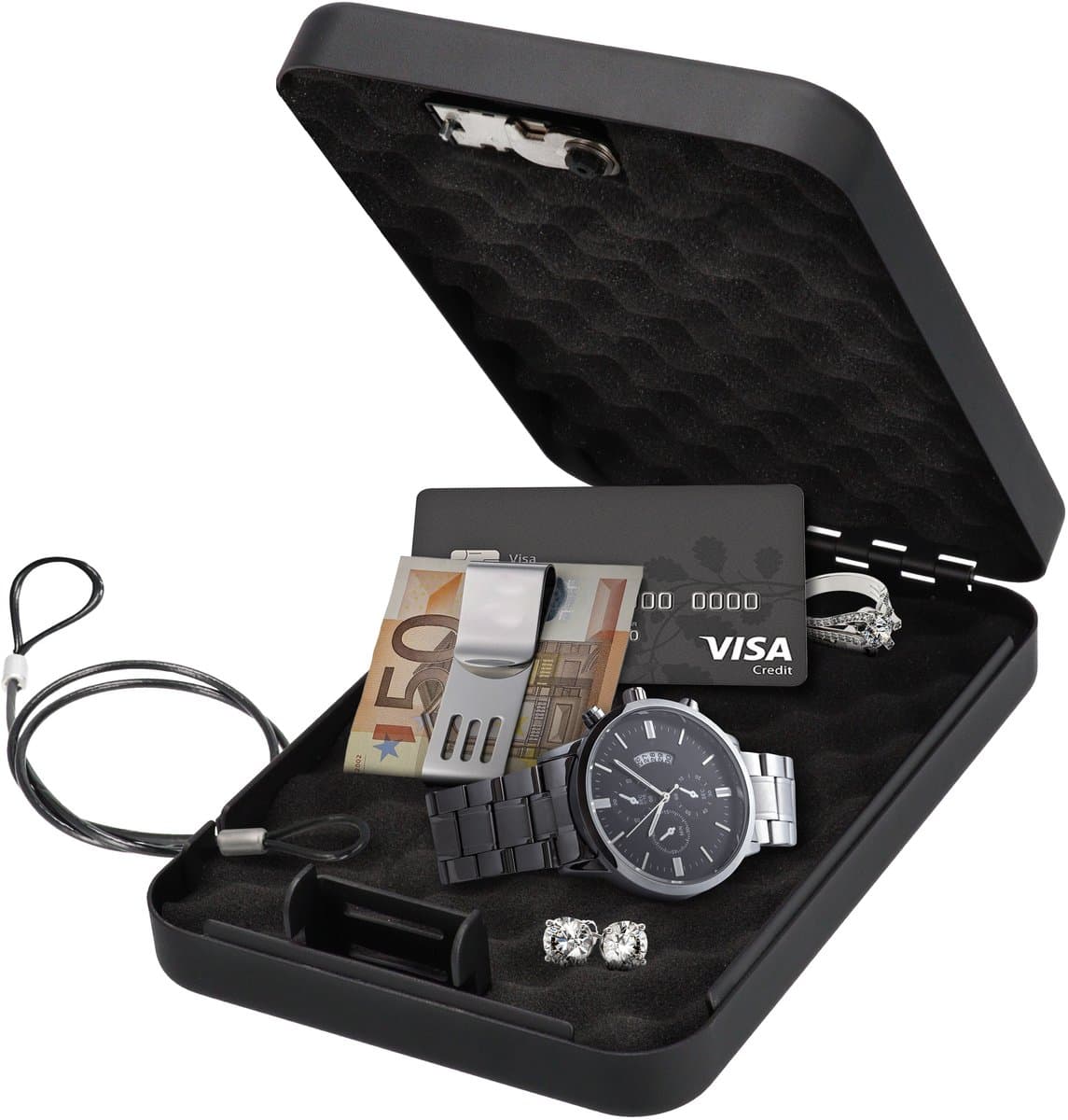 Brihard Portable Case - combinatie koffer met mechanische code slot - 1 stuk - staal met beschermende schuimvoering