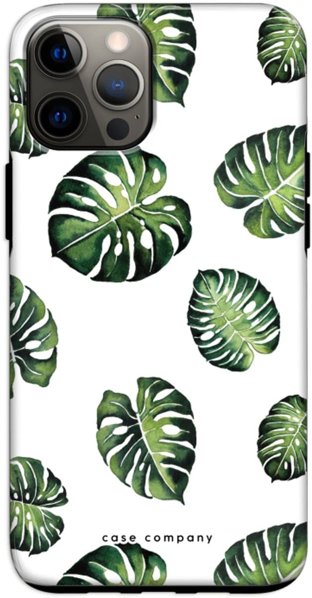 Case Company® - Hoesje geschikt voor iPhone 12 Pro hoesje - Tropische bladeren - Tough Case - Maximale Bescherming alle Kanten en Schermrand