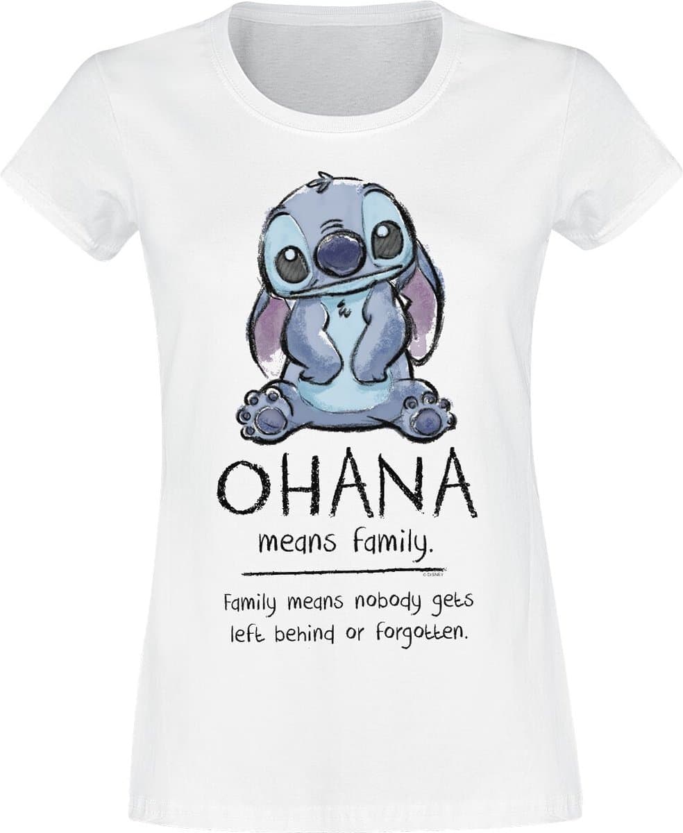 Lilo & Stitch Ohana Means Family Dames T-shirt - wit - M