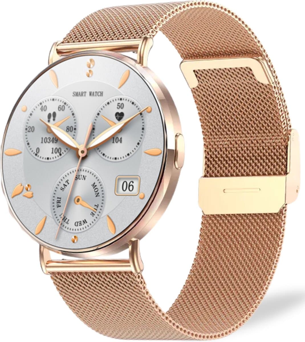 FOXLY® Smartwatch Ultra Rosé HD - Smartwatch Dames & Heren - Stappenteller horloge - Saturatiemeter - iOS en Android