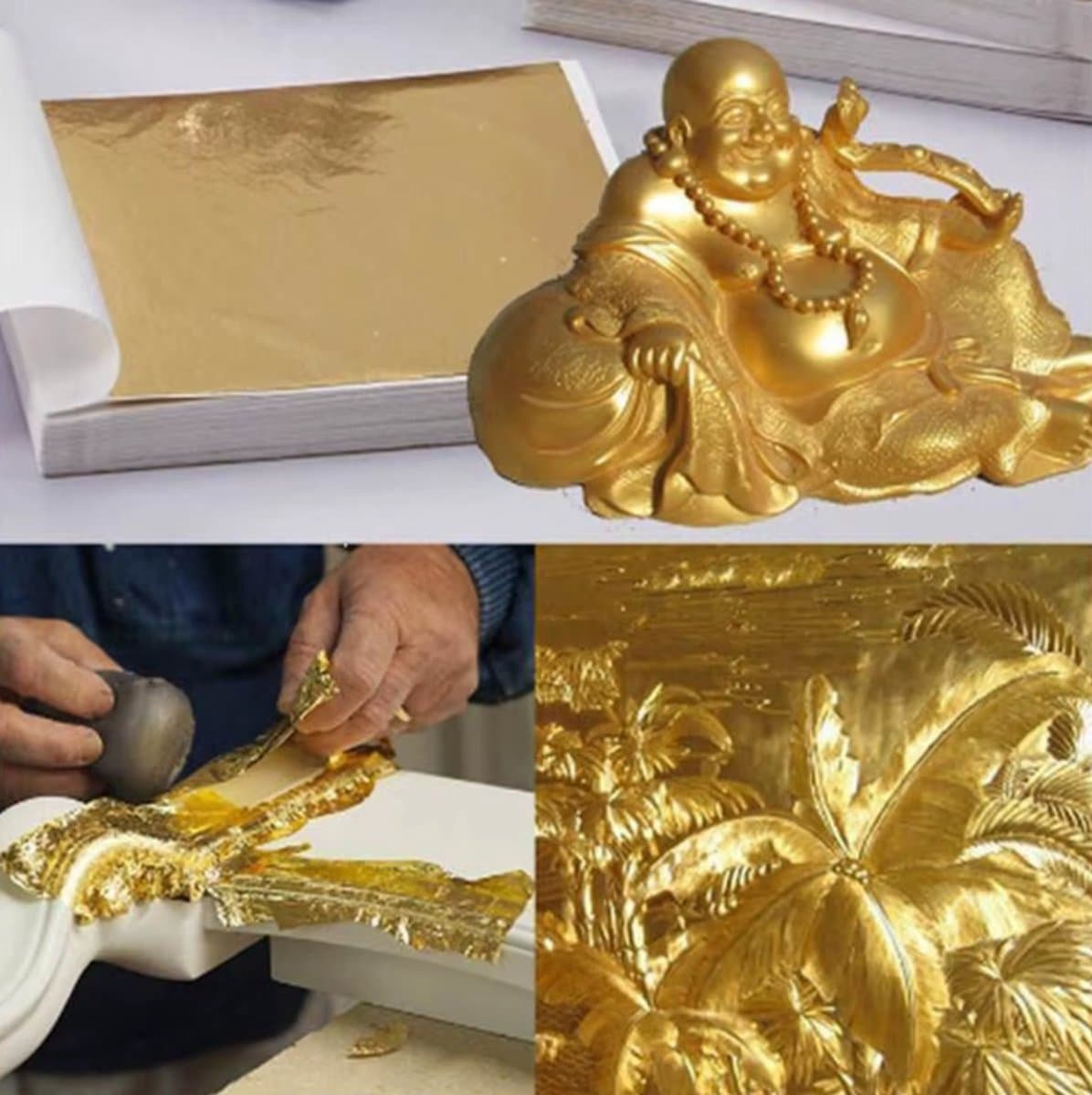 Actie4you® - Bladgoud Folie - 100 Vellen Decoratief Goud - Imitatie Bladgoud - 100 vellen Bladmetaal - Goud Papier Vel - 9 x 9 cm Set
