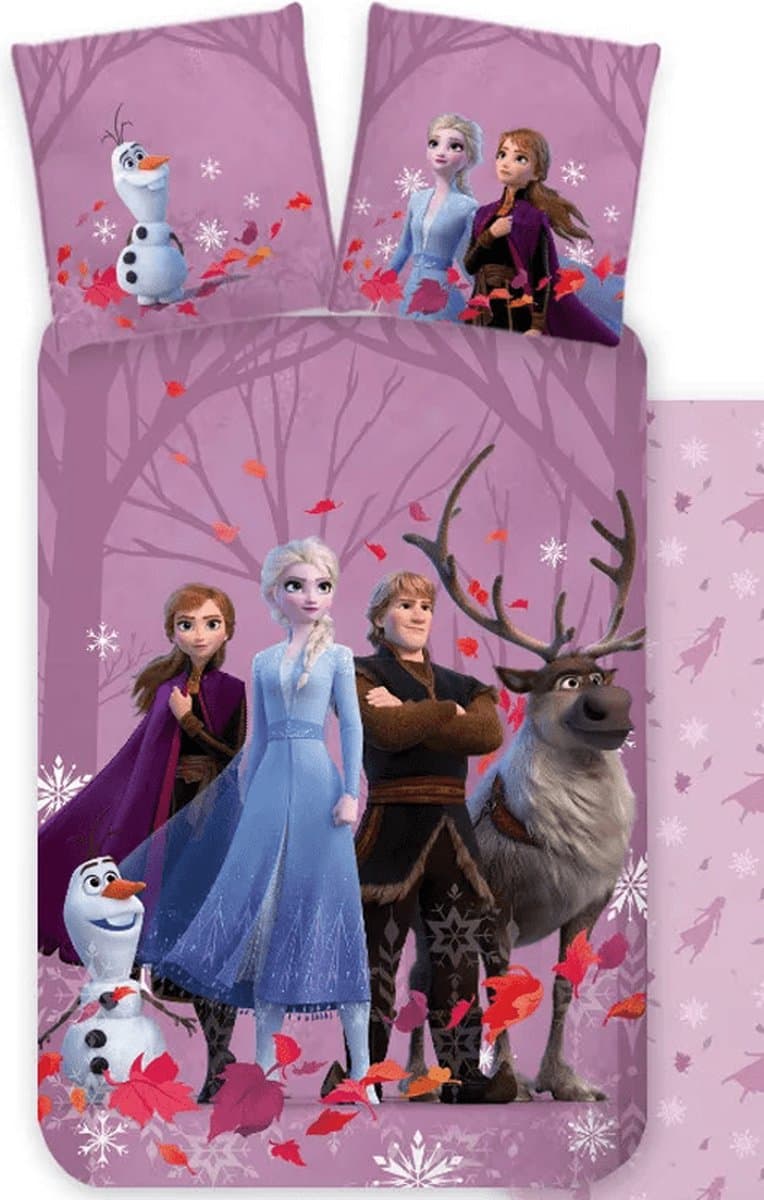Frozen Dekbedovertrek Family roze - 140 x 200 cm - Katoen - 70 x 90 cm