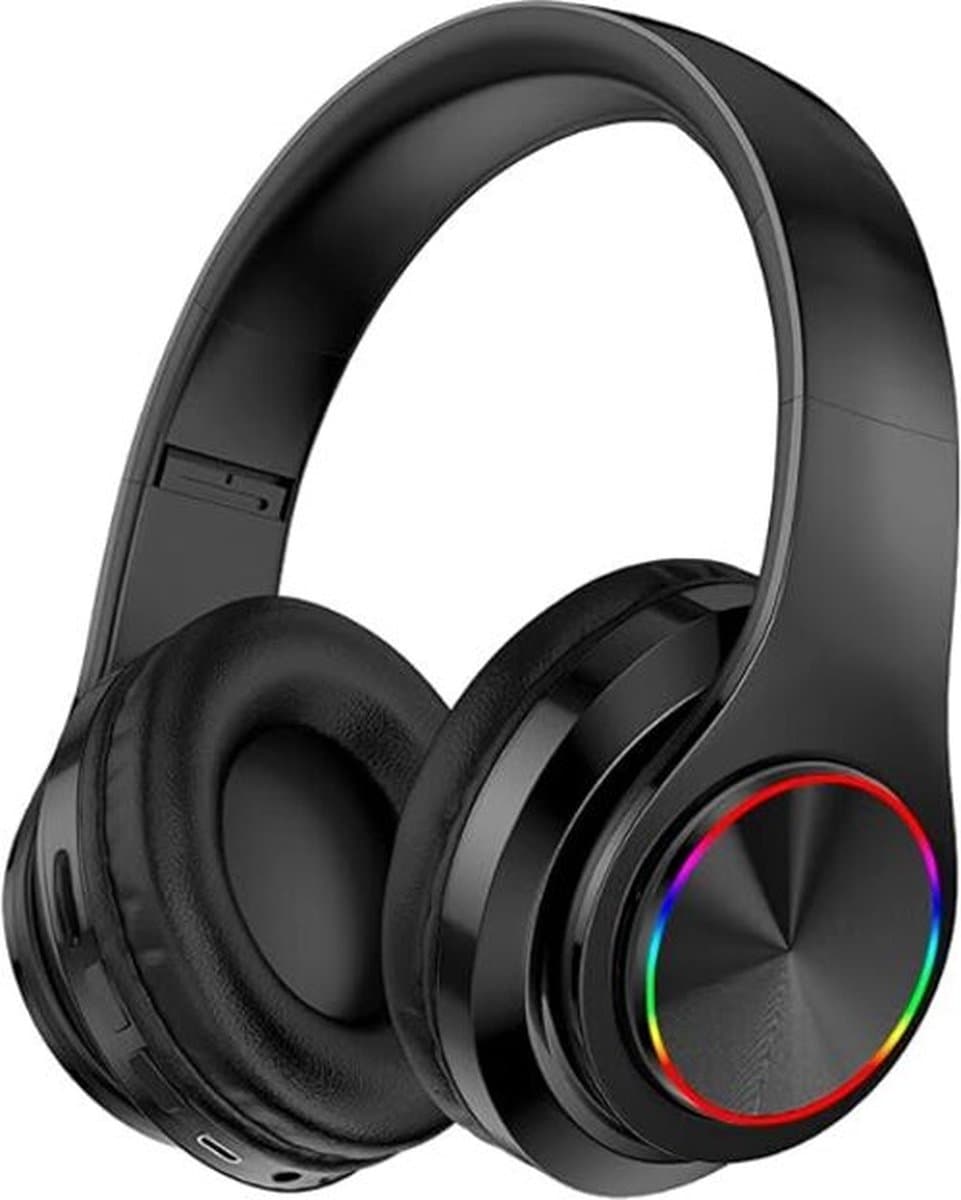 Hoofdtelefoon, bluetooth 5.0 draadloze over-ear hoofdtelefoon met microfoon, hifi-stereo, opvouwbare draadloze headset, onderweg muziek beluisteren en telefoneren, zwart
