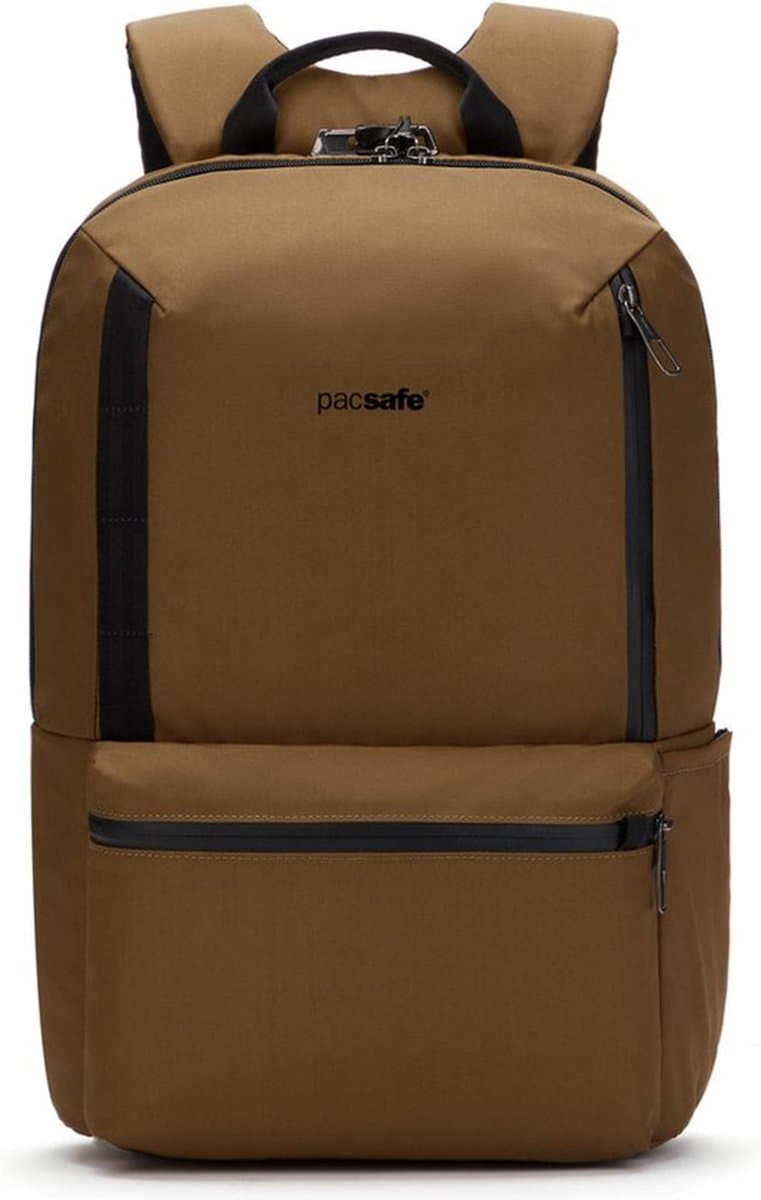 Pacsafe Metrosafe X Backpack - 20 L - Rugzak - RFID-blokkerend - Verstelbare Schouderbanden - Snijbestendige Rugtas - Schoudertas - Lichtbruin