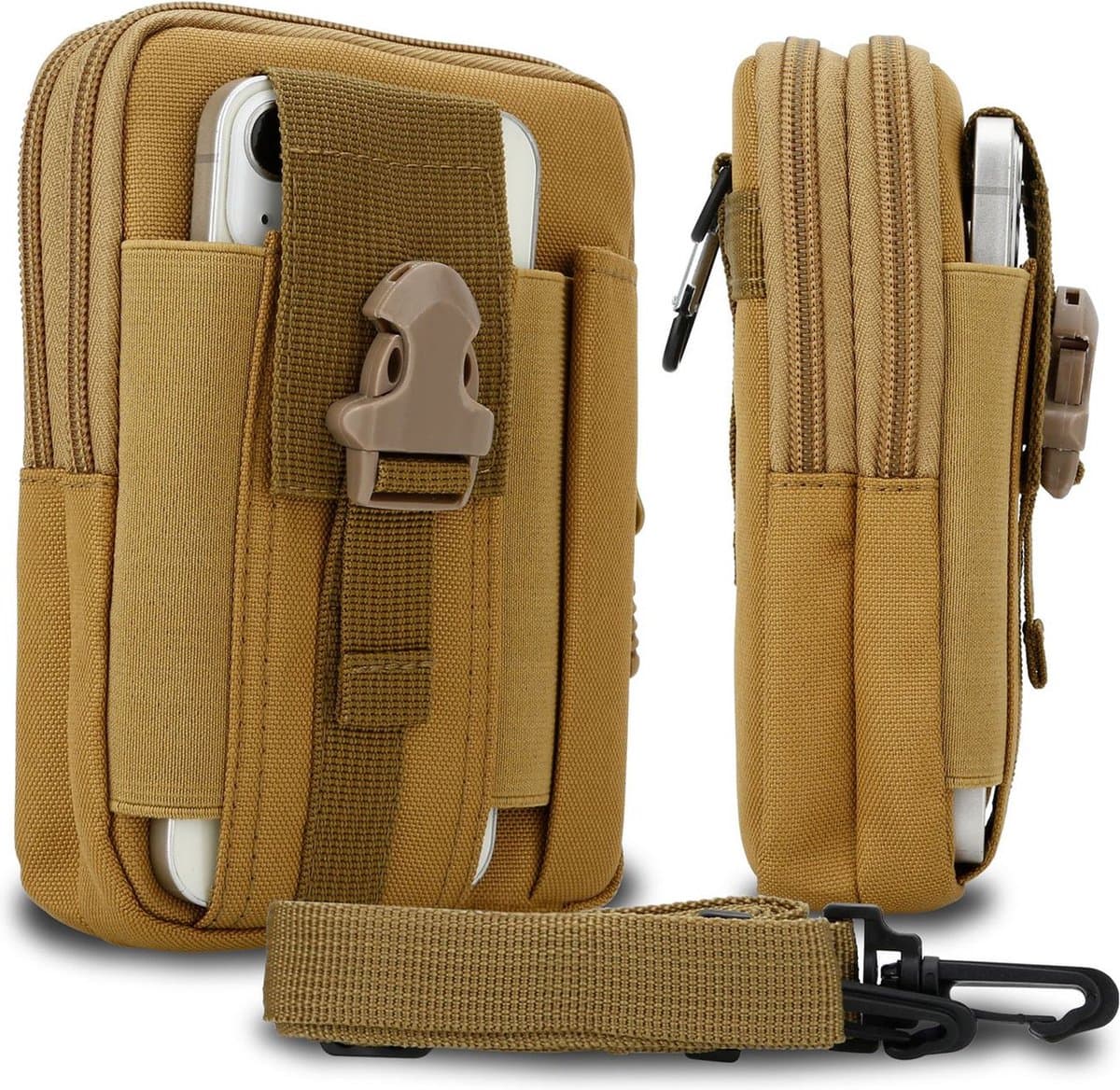 Hoesje geschikt voor Nokia XR20 in roze camouflage tactische mobiele telefoon molle EDC etui compatibel schoudertache militaire riem case cover