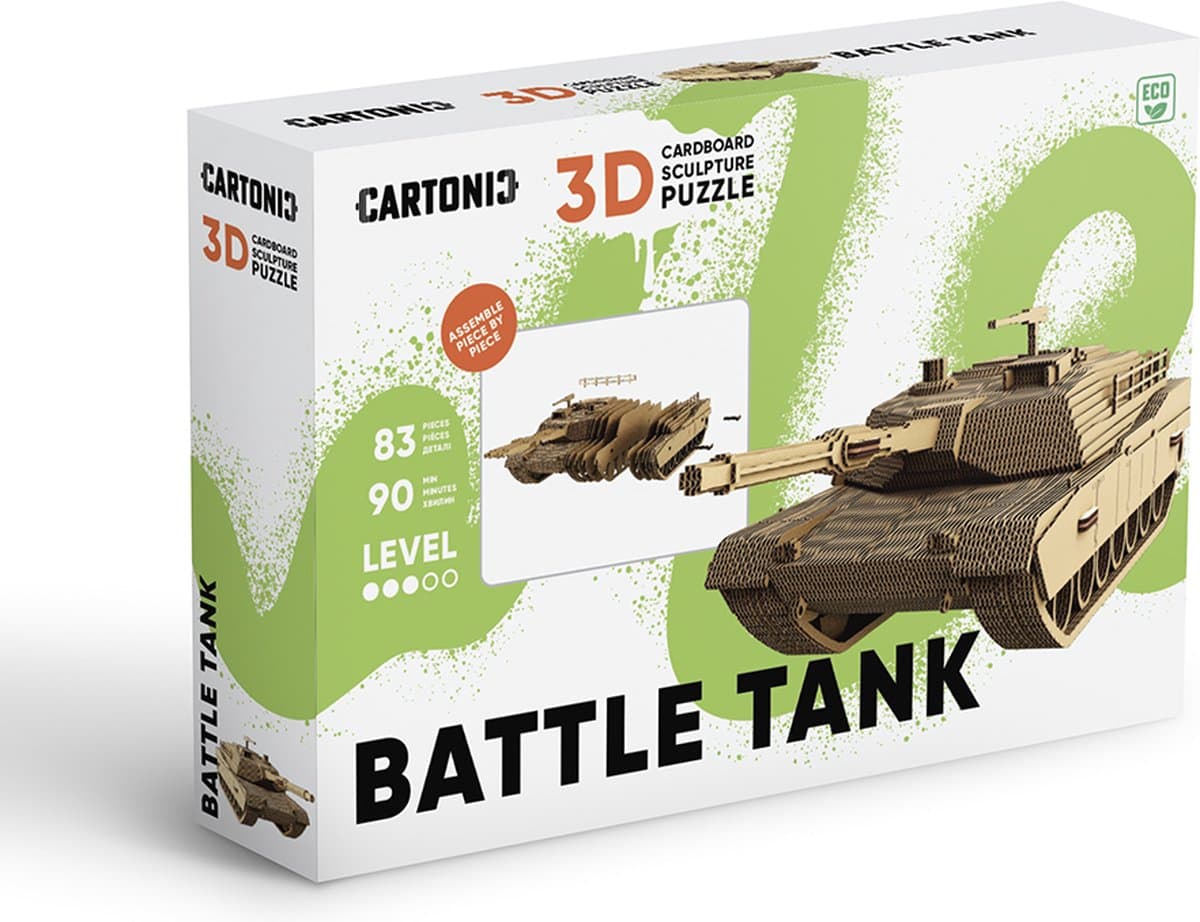 Cartonic - BATTLE TANK - 3D puzzel- puzzels- DIY- kinderen en volwassenen