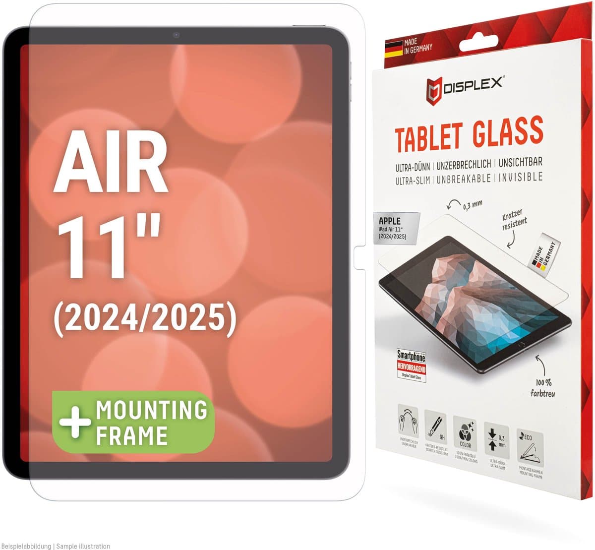 Displex Glass Screenprotector voor de Apple iPad Air 11 inch (2026) M4 / (2025) M3 / (2024) M2