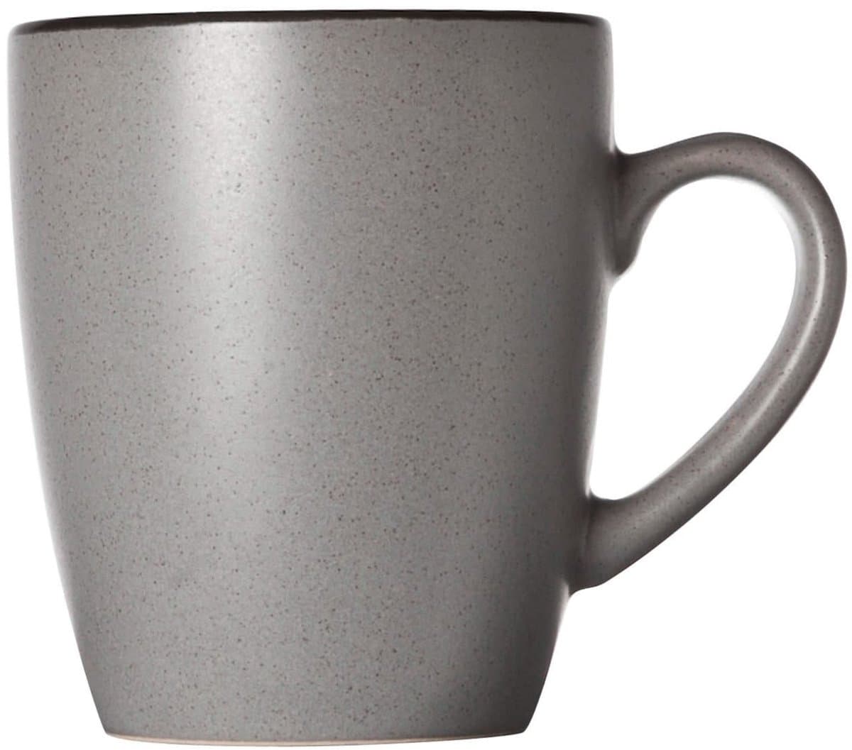 Cosy & Trendy Mokken met Oor Speckle Grijs – 350 ml – 6 stuks – Bevat 6 mokken – Grijs aardewerk met speckle effect – Vaatwasser- en Magnetronbestendig