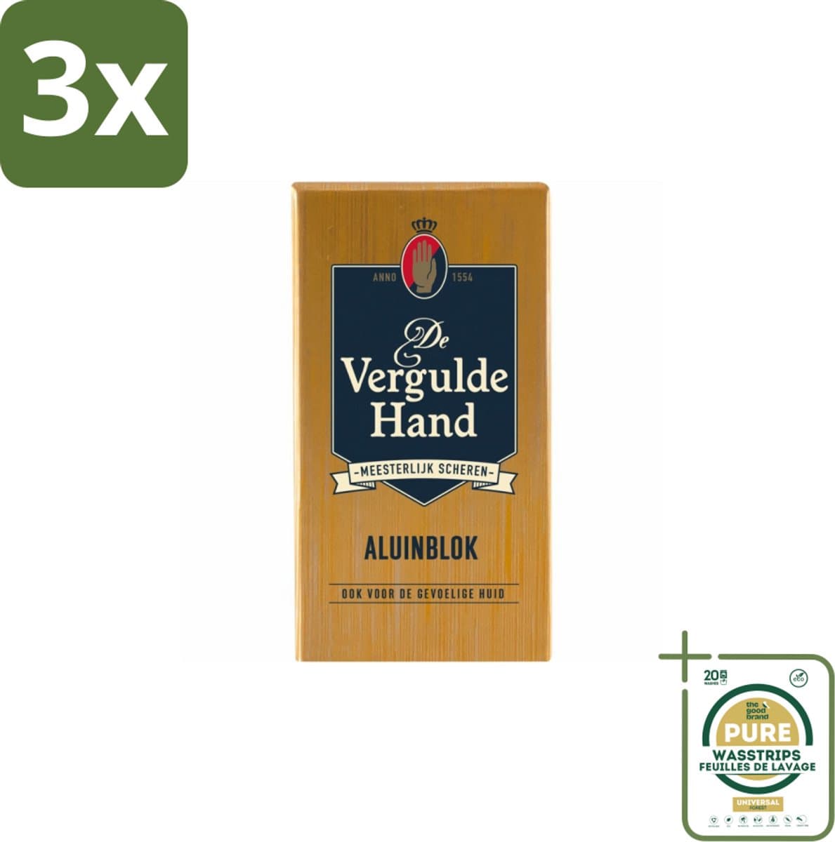 3 x Vergulde Hand - Aluinblok - 75gr - Grootverpakking - Koffiezetapparaat
