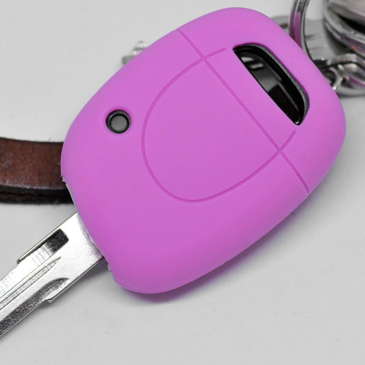 Roze Siliconen Autosleutel Beschermhoes voor 1 Knops Afstandsbediening Sleutel