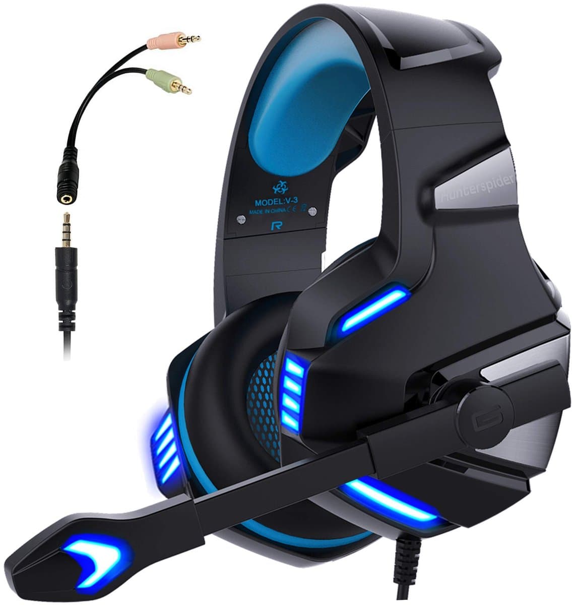 Gigicial Gamingheadset - Surround Sound - Lichtgewicht Ontwerp Microfoon Met Ruisonderdrukking - 1 Stuk - Volwassenen Blauw