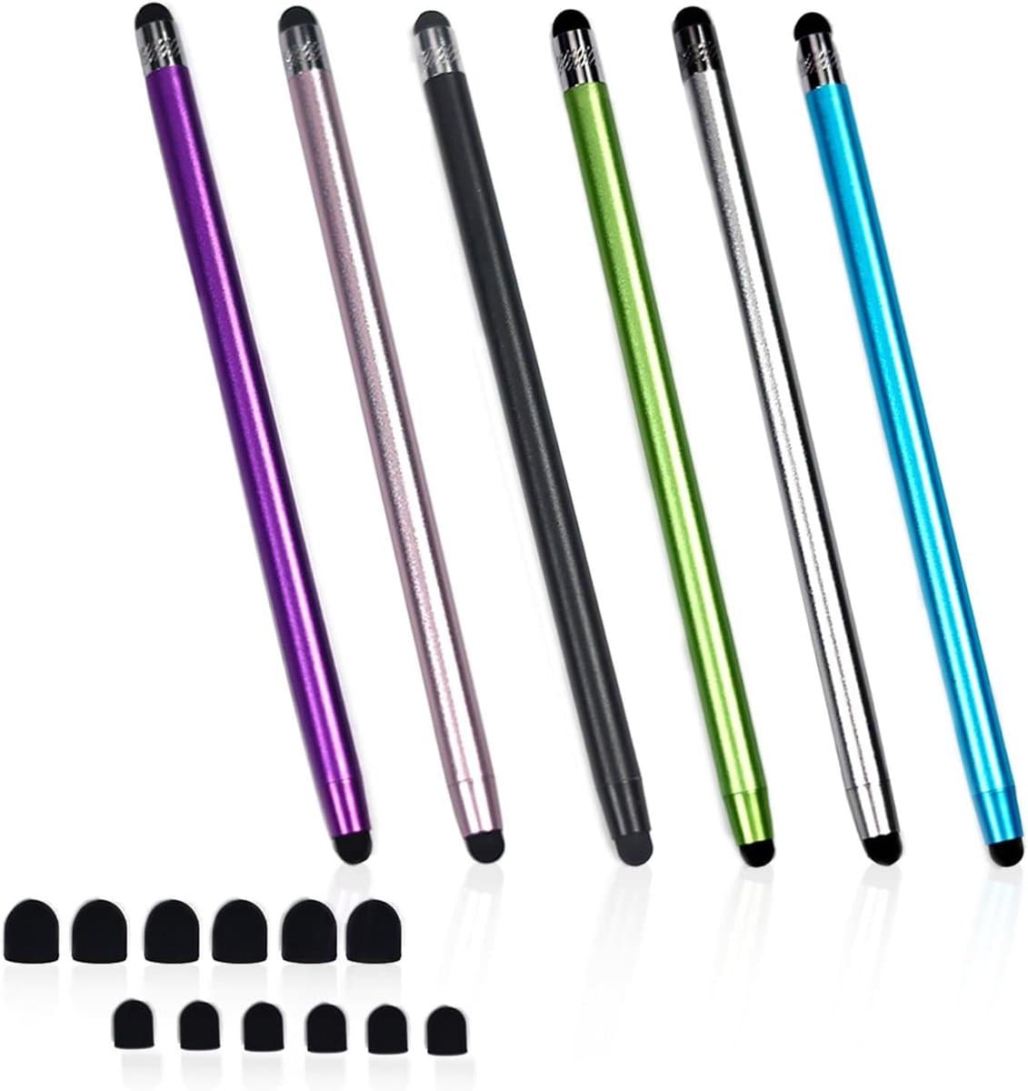 Allecta - Set van 6 capacitieve metalen pennen voor tablets en smartphones