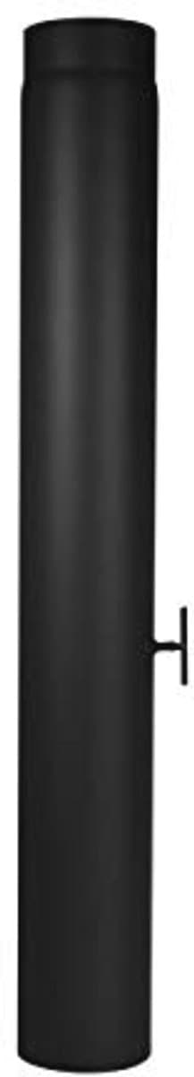 Verlengde Rookpijp 1000 mm met Smoorklep - Ø 150 mm - Zwart