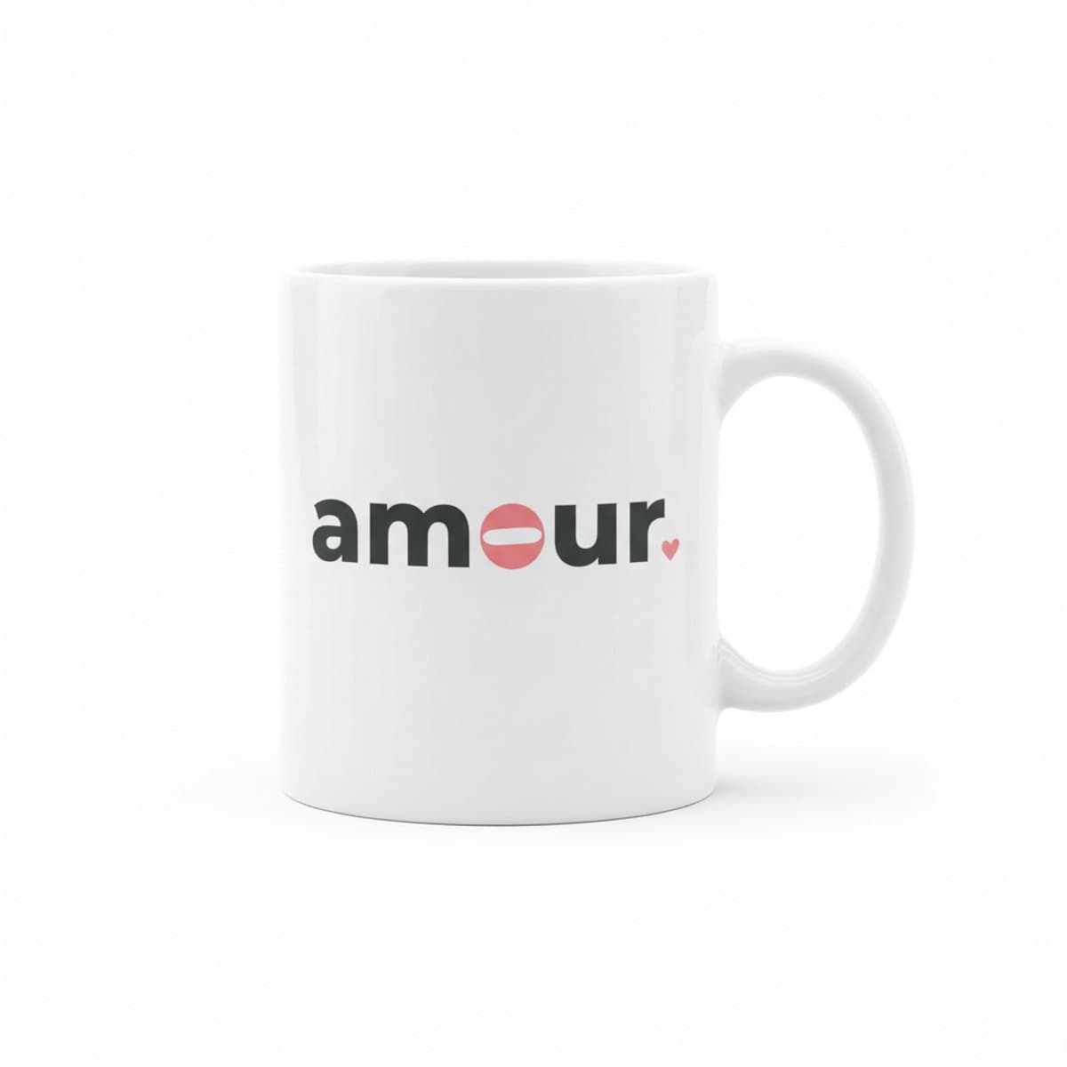 Amour Liefde Quote Mok 330 ml – Minimalistische Romantische Keramische Mok – Perfect Cadeau voor Koppels & Valentijn