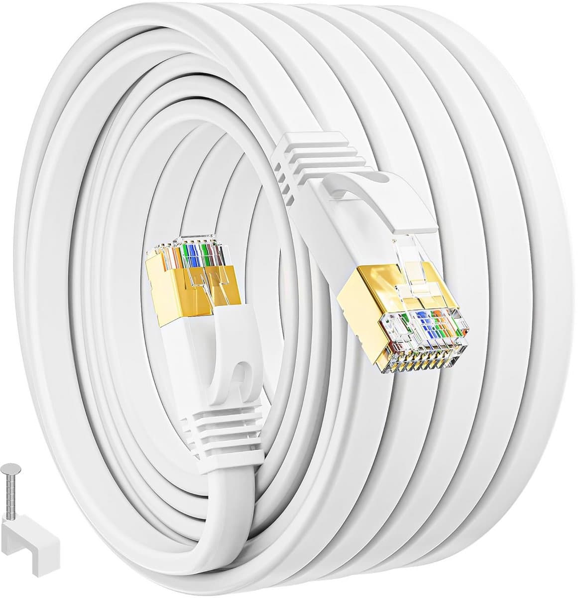 Cat 7 Ethernet Kabel 30 Meter - Hoge Snelheid 10Gbps Flat LAN Kabel