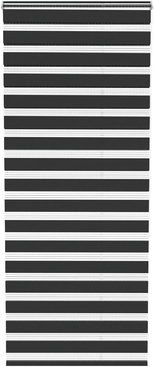 ACXIN Zebra Rollo Klemmfix - Zonder Boren - Lichtdoorlatend en Verduisterend - 90x220cm Zwart