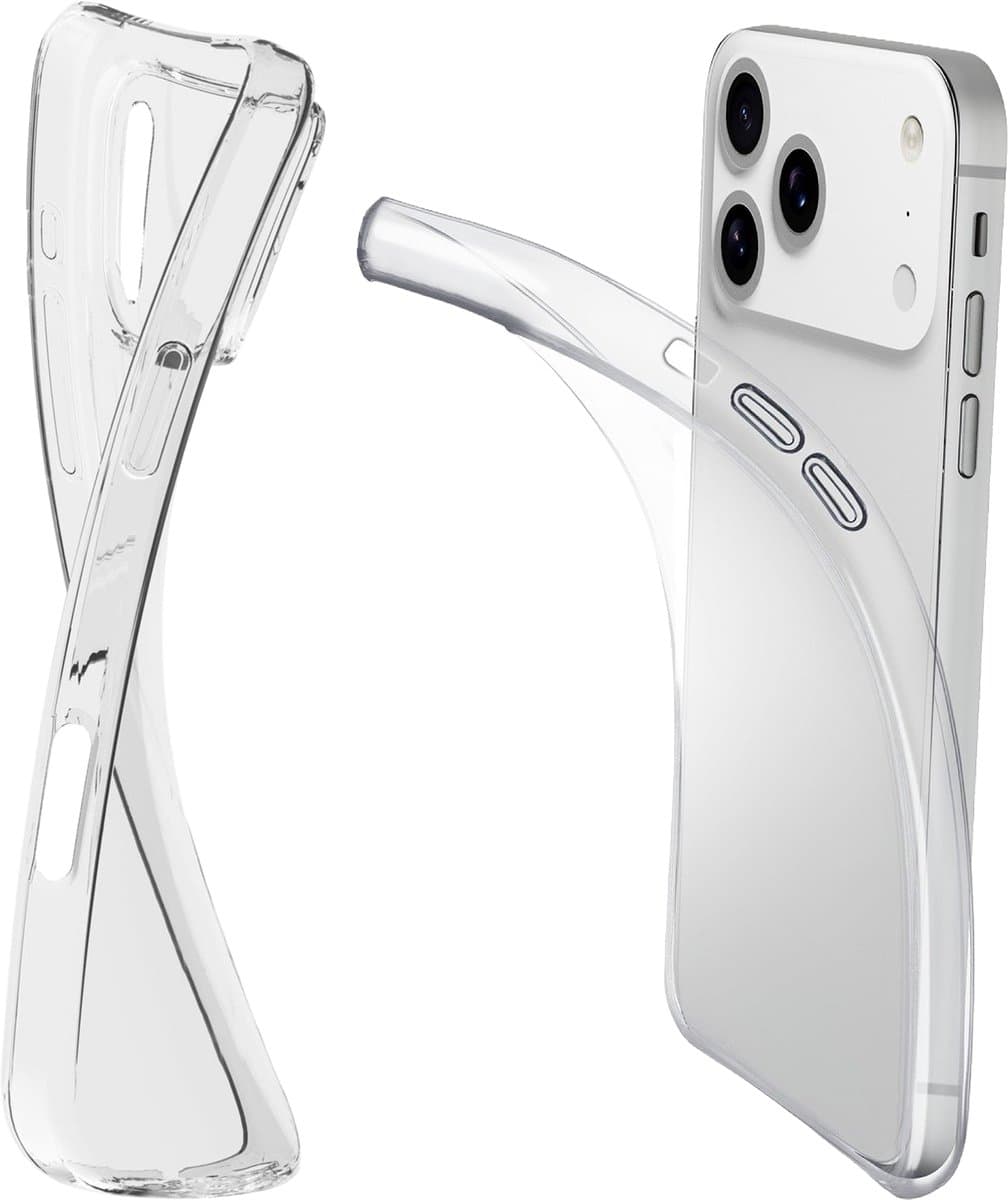 Cellularline Fine Hoesje - Geschikt voor iPhone 17 Pro Max - Ultradun & Transparant - Transparant
