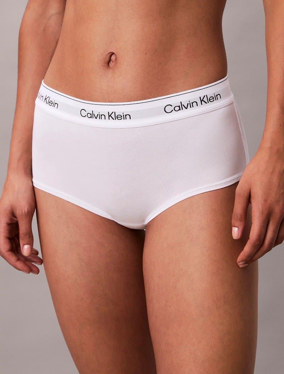 Calvin Klein dameskorte broek LV00QF8527 wit katoen modal elastaan M