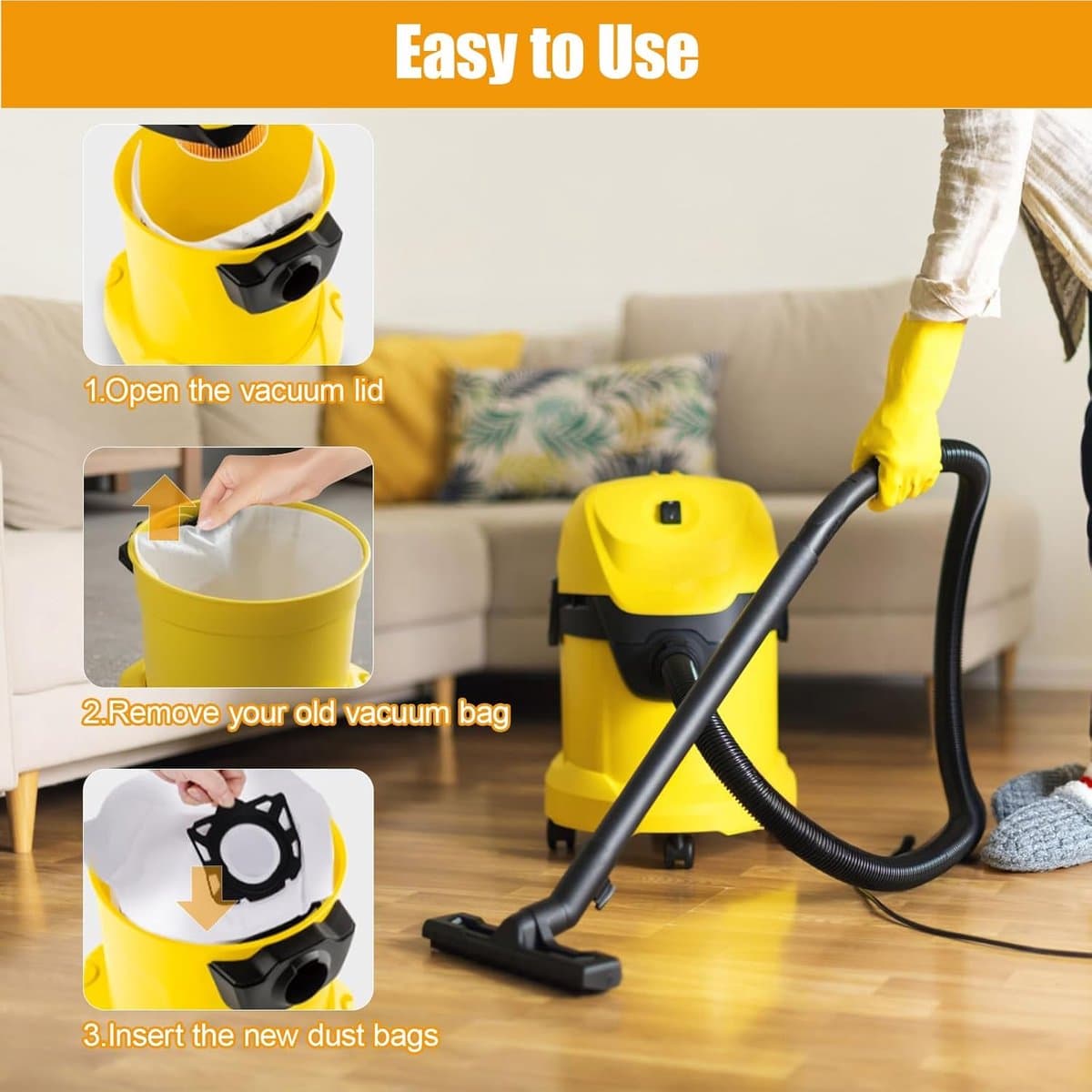 Stofzuigerzakken Set - Filterzakken Reserveonderdelen - Stofvrij Werken - 3-laags Vliesfilter - 49 x 43 cm
