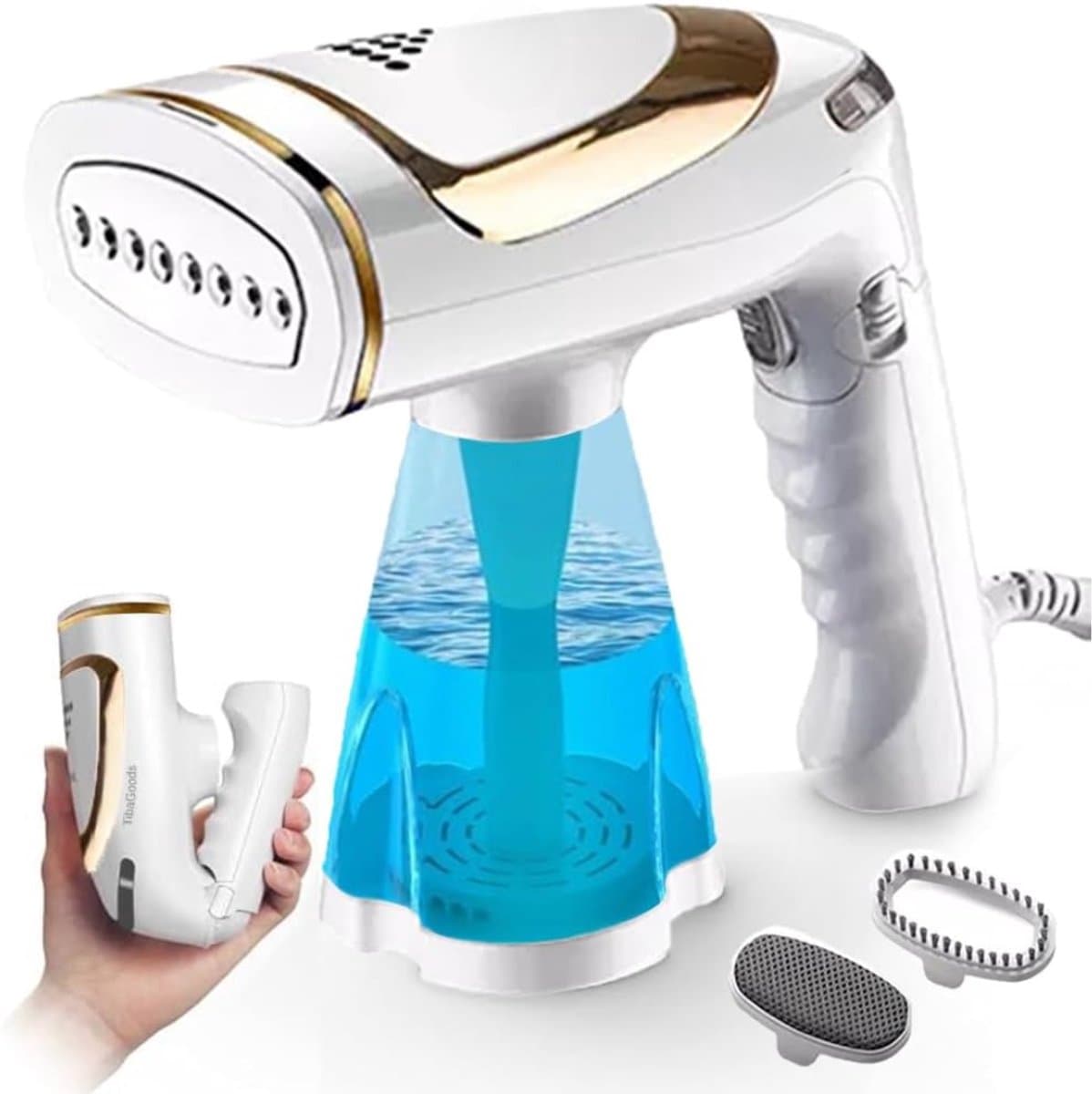 RONN® Stoomreiniger kleding - Stoomreiniger - Stoomreinigers - 1600 W - 350 ml - Kledingstomer - Wit - ‎17cm x 9cm x 18cm
