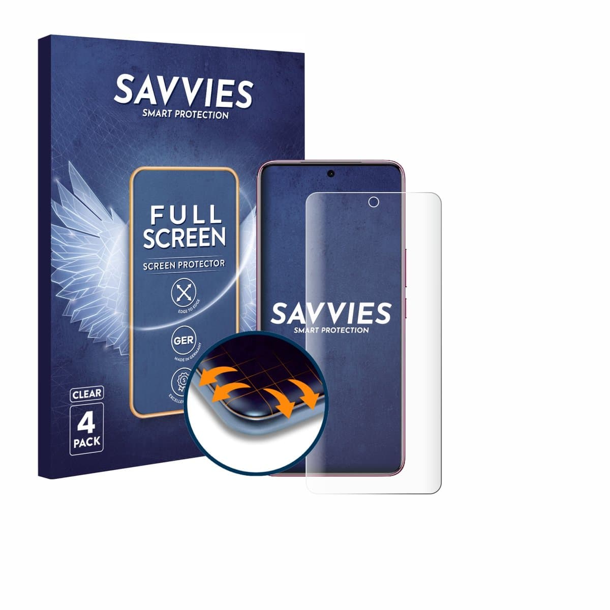 Savvies - Screenprotector voor Vivo V60e - Folie Beschermfolie transparant volledig dekking 4 Stuks