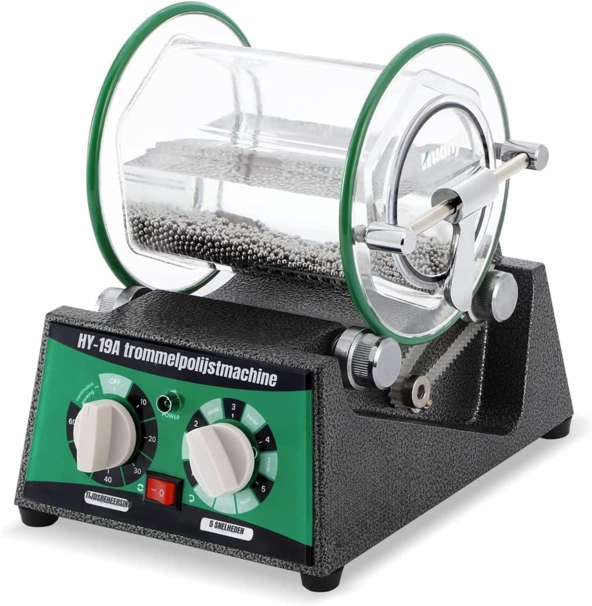 Zyrex® Professionele Electrische Rock Tumbler - Polijsttrommel - Rock Tumbler - Stenen Polijsten - Groen - 33cm x 30cm x 25cm