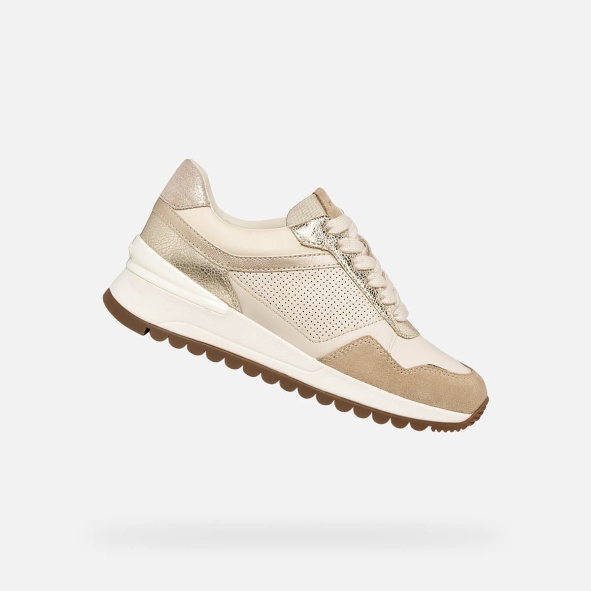 GEOX DESYA DAMES Sneakers - MELKWIT/LICHT GOUD - Maat 40