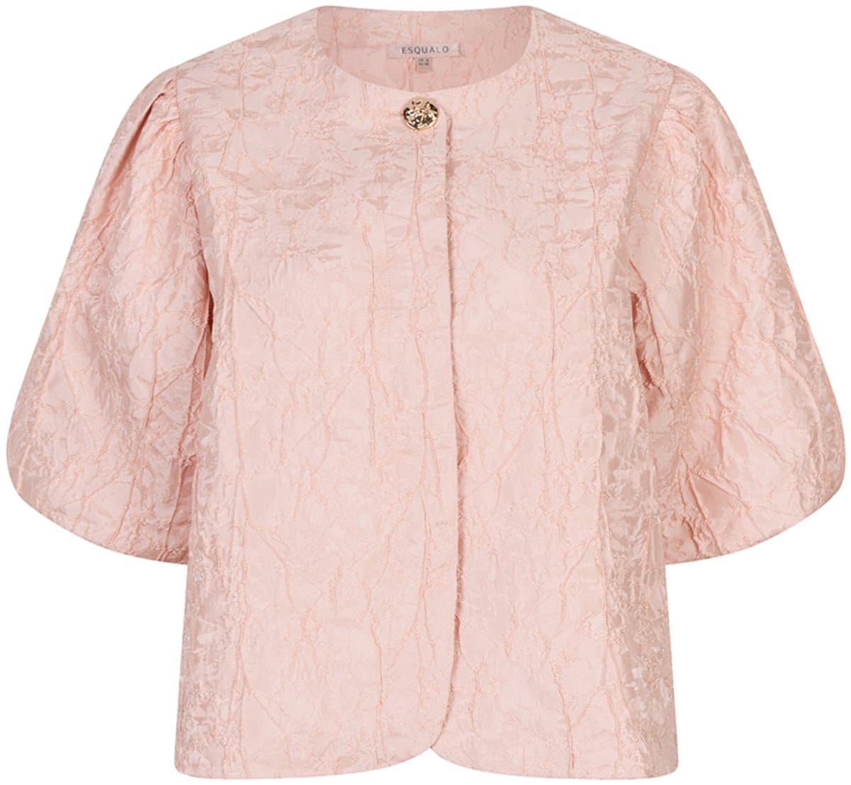EsQualo Blouse Top Balloon Jacquard Sp26 28025 426 Faded Rose Dames Maat - W34