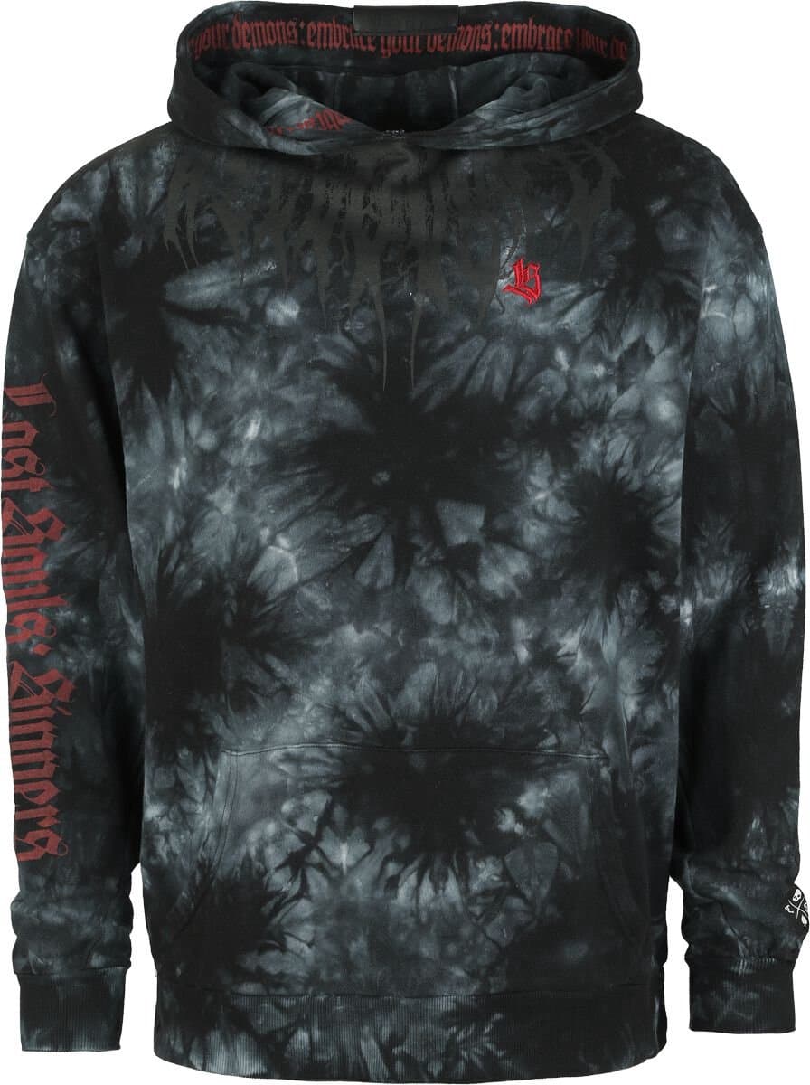 Rock Rebel by EMP Grijze hoodie in tie-dye look - Heren - S
