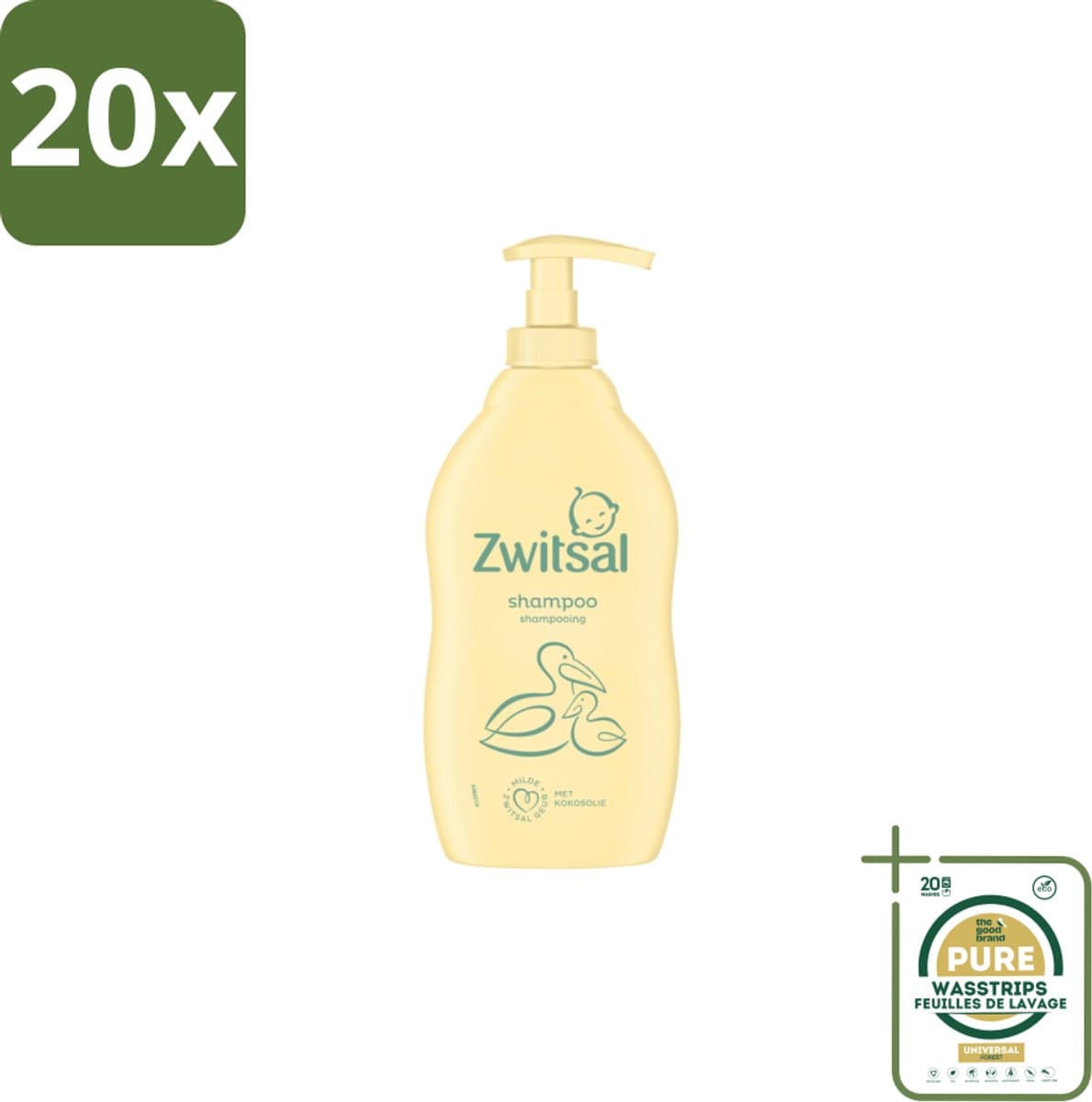 20 x Zwitsal Shampoo 400 ml - Grootverpakking - Baby Shampoo - Zwitsal Shampoo - Baby Haar Verzorging - Gevoelige Huid - Anti-prik Shampoo