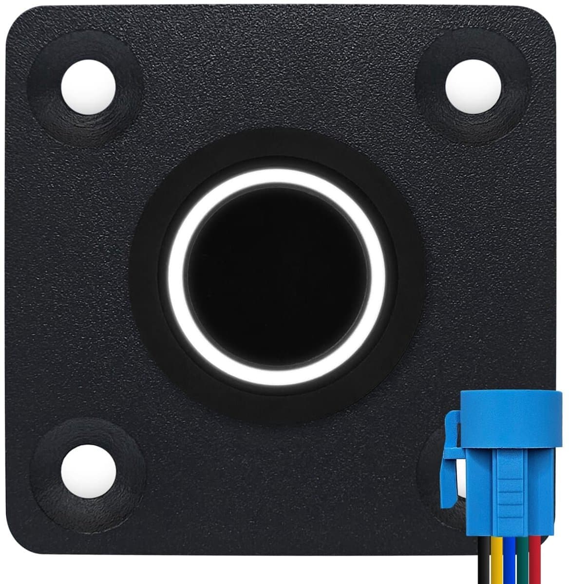 ProRide Metalen drukschakelaar Inbouwpaneel 12V ON-OFF - 19mm - met Aansluitkabel - 12V/24V - LED indicatie Wit